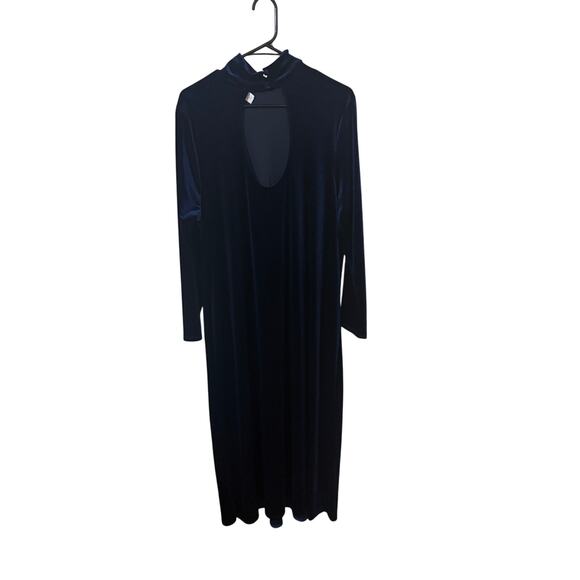 Anthropologie Women's Amandi Velvet Long Sleeve Maxi Dress  Blue Size Medium - Picture 6 of 16